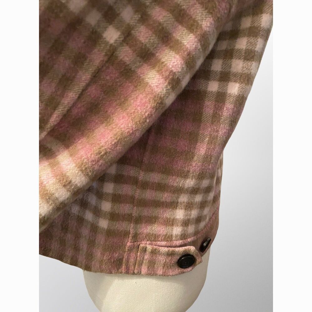 Rails Steffi Plaid Wool Blend Crop Jacket Shacket Pink Mauve Utility Soft M - Picture 4 of 10